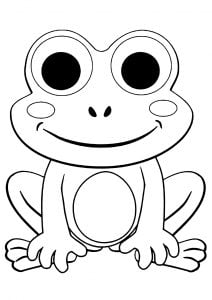Dibujos para colorear de rana los Estilo Dibujo de Una Rana Solitaria para colorear (Coloriage de Grenouilles)