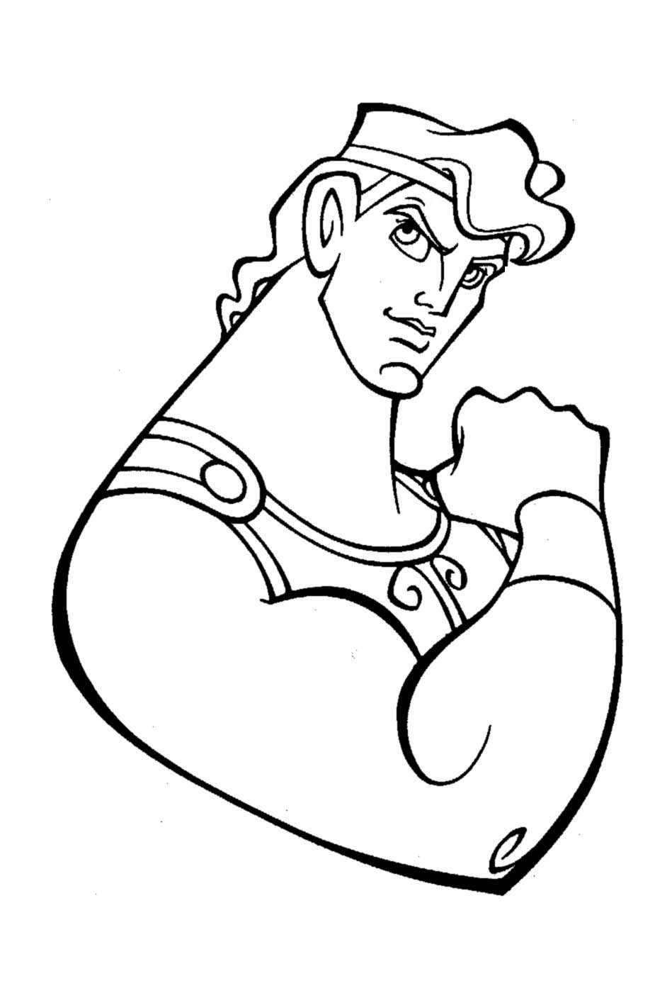 Coloriage d'Hercule montrant ses gros biceps !