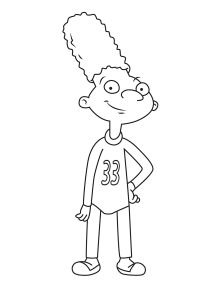 Coloriage d'Hey Arnold à imprimer pour enfants : Gerald l'ami d'Arnold