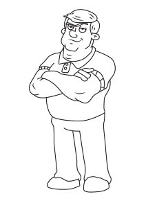Coloriage d'Hey Arnold à imprimer pour enfants : Big Bob Pataki