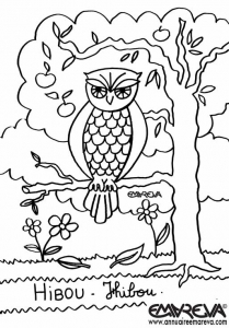 Coloriage de hiboux à colorier pour enfants