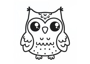 Hibou aux lignes épaisses (Coloriage d'Hiboux)