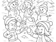 Coloriages d'Hiver à imprimer pour enfants