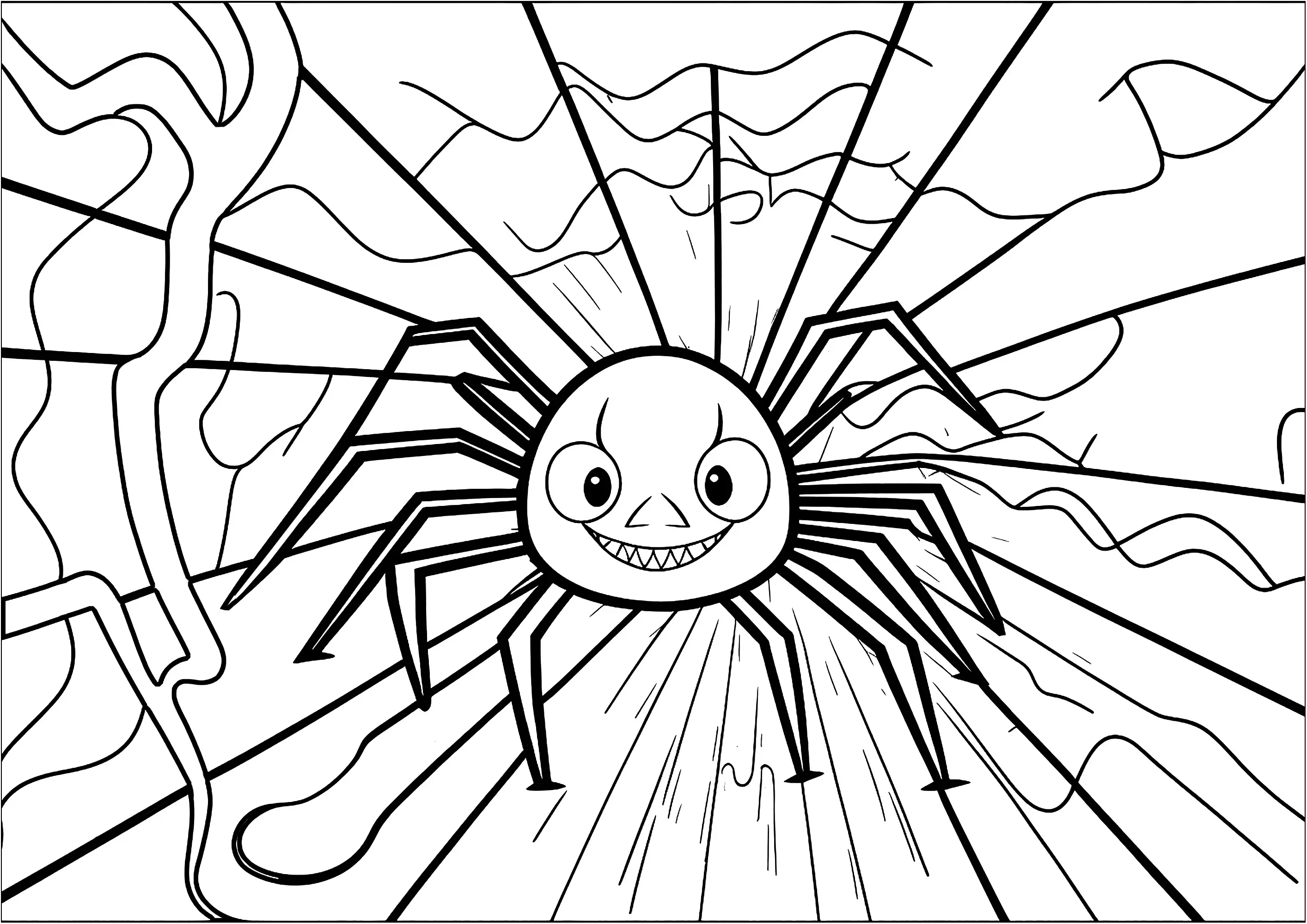 Petite araignée rigolote (Coloriage d'Insectes (Fourmis, Araignées, Abeilles …) à imprimer pour enfants)
