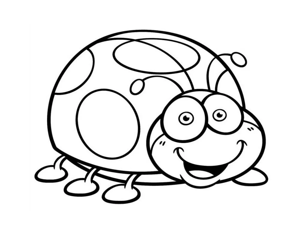 Mignonne coccinelle (Coloriage d'Insectes (Fourmis, Araignées, Abeilles …) à imprimer pour enfants)