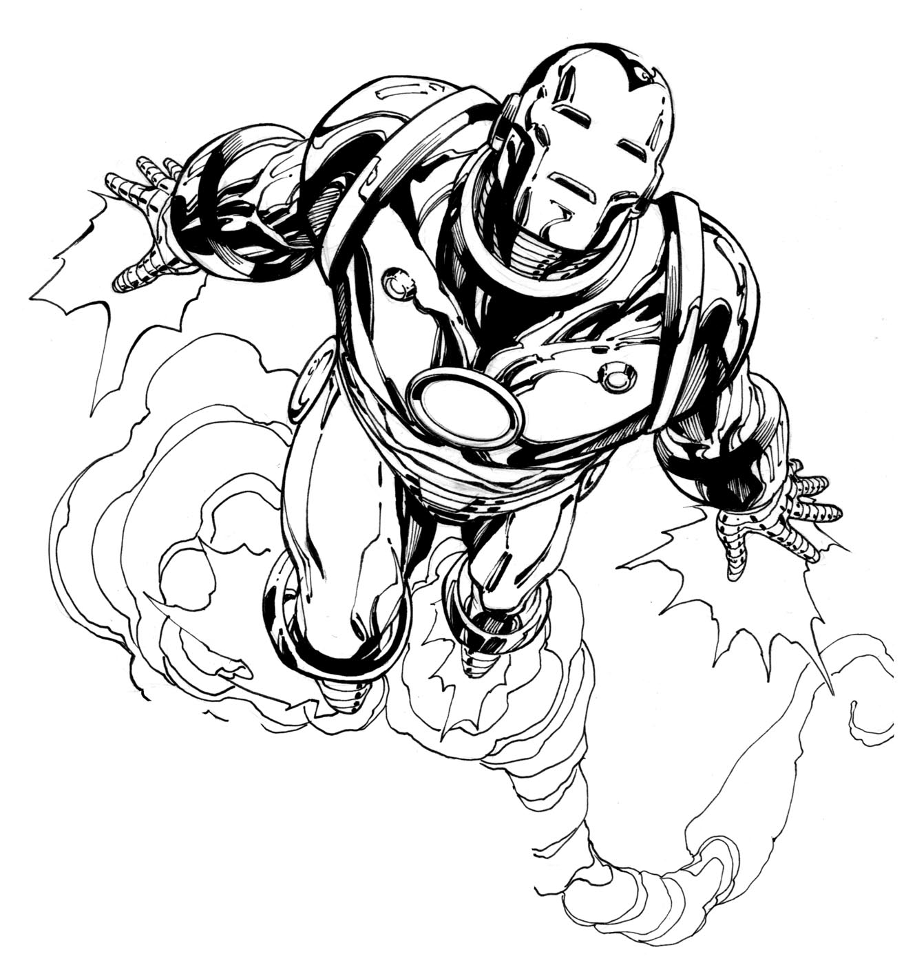 Magnifique dessin d'Iron Man à imprimer et colorier