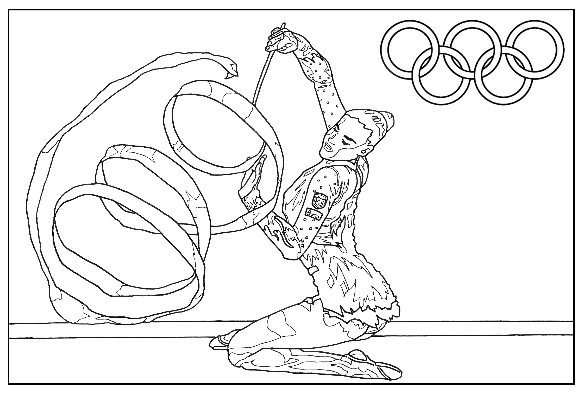 Coloriage Jeux Olympiques : Gymnastique rythmique. Par Sofian