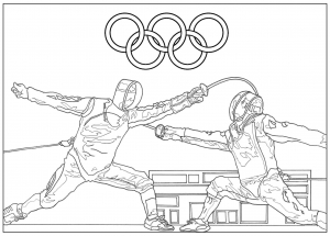 Coloriage jeux olympiques escrime