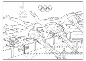 Coloriage jeux olympiques natation paris 2024