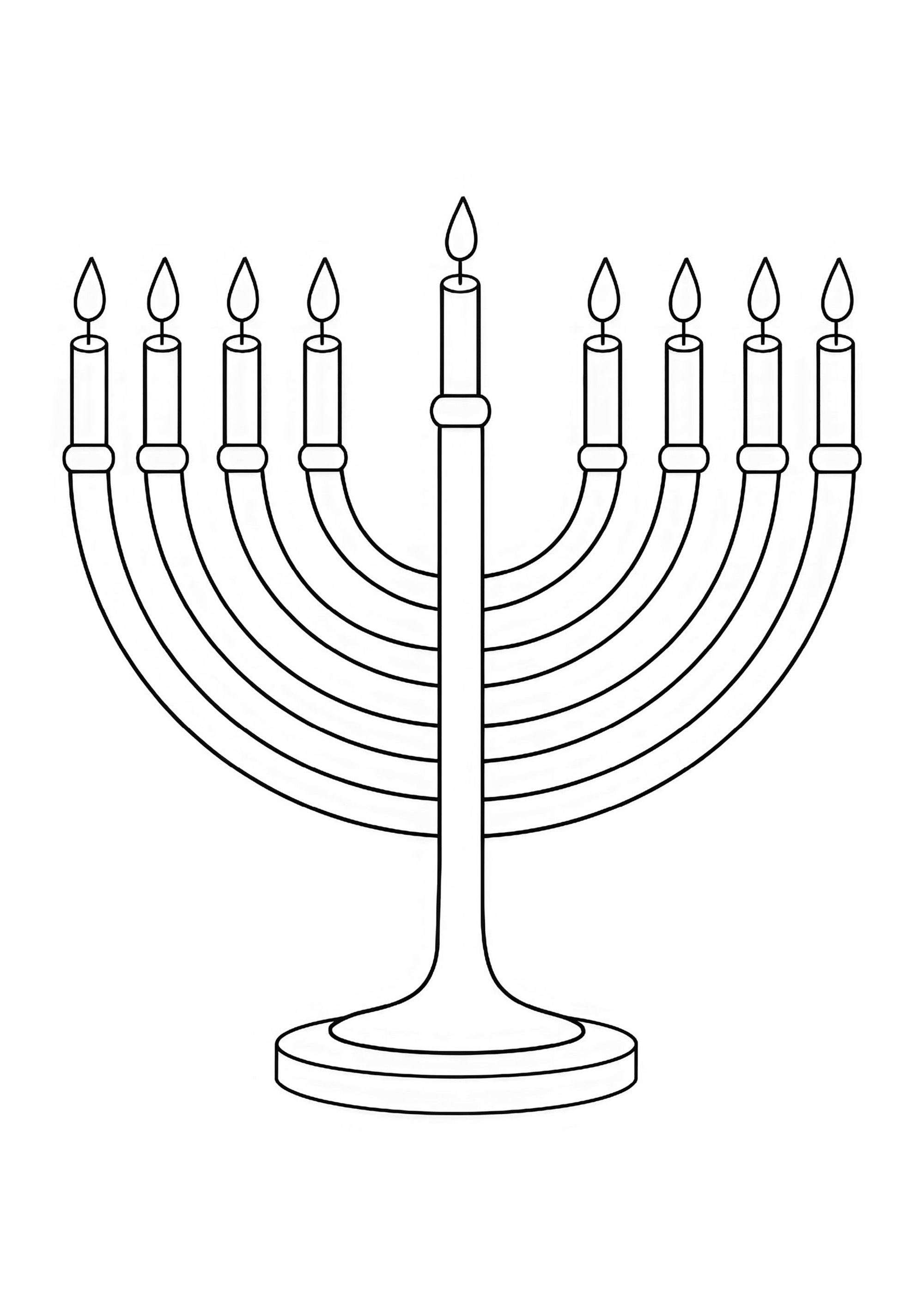 Coloriage Menorah. La Menorah est un chandelier à sept branches utilisé par les Juifs à partir du VIIIe siècle.