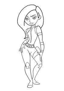 Coloriage de à imprimer pour enfants : Jolie Kim Possible