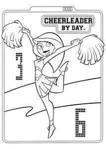 Coloriage de à imprimer pour enfants : Kim possible en cheerleader