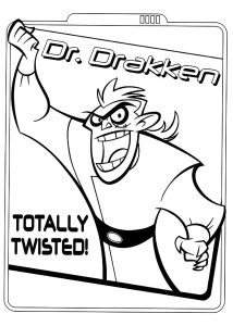 Coloriage de Kim Possible à imprimer pour enfants : Dr Drakken