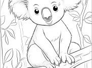 Coloriages Koalas faciles pour enfants