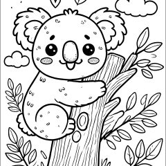 Coloriages de Koalas à imprimer pour enfants