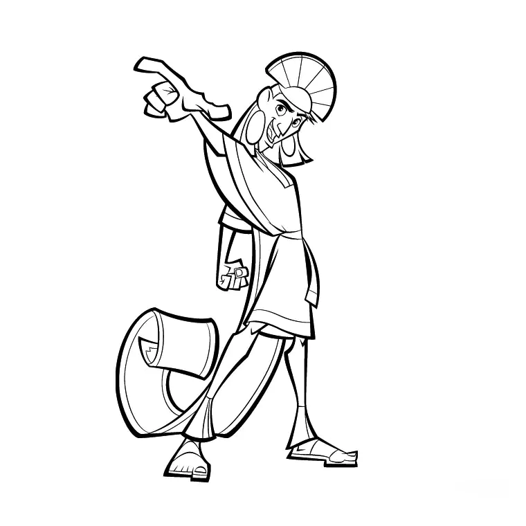 Coloriage de Kuzco pour enfants (Kuzco, l’Empereur Mégalo)