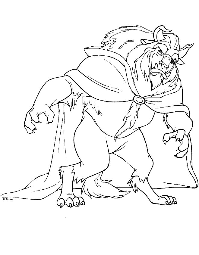 Dessin de La belle et la bete gratuit à imprimer et colorier