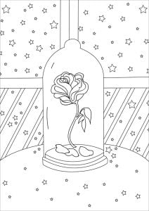 La rose de Belle (Coloriage de La Belle et la Bête)