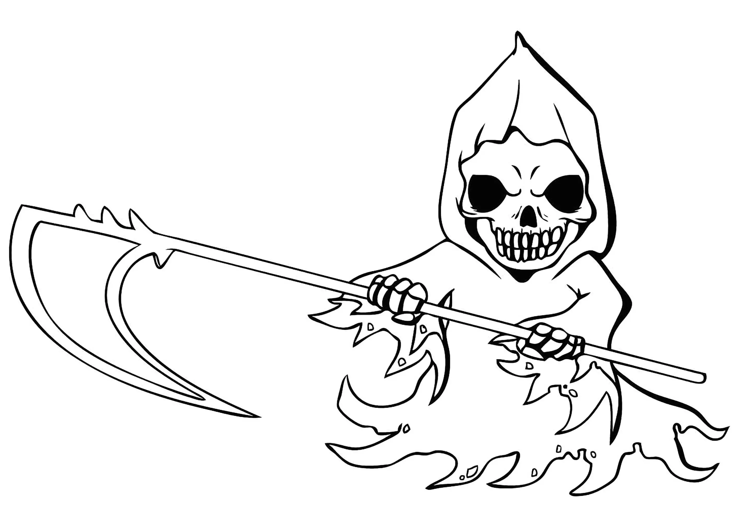Faucheuse - 00004 (Coloriage de La Faucheuse à imprimer pour enfants)