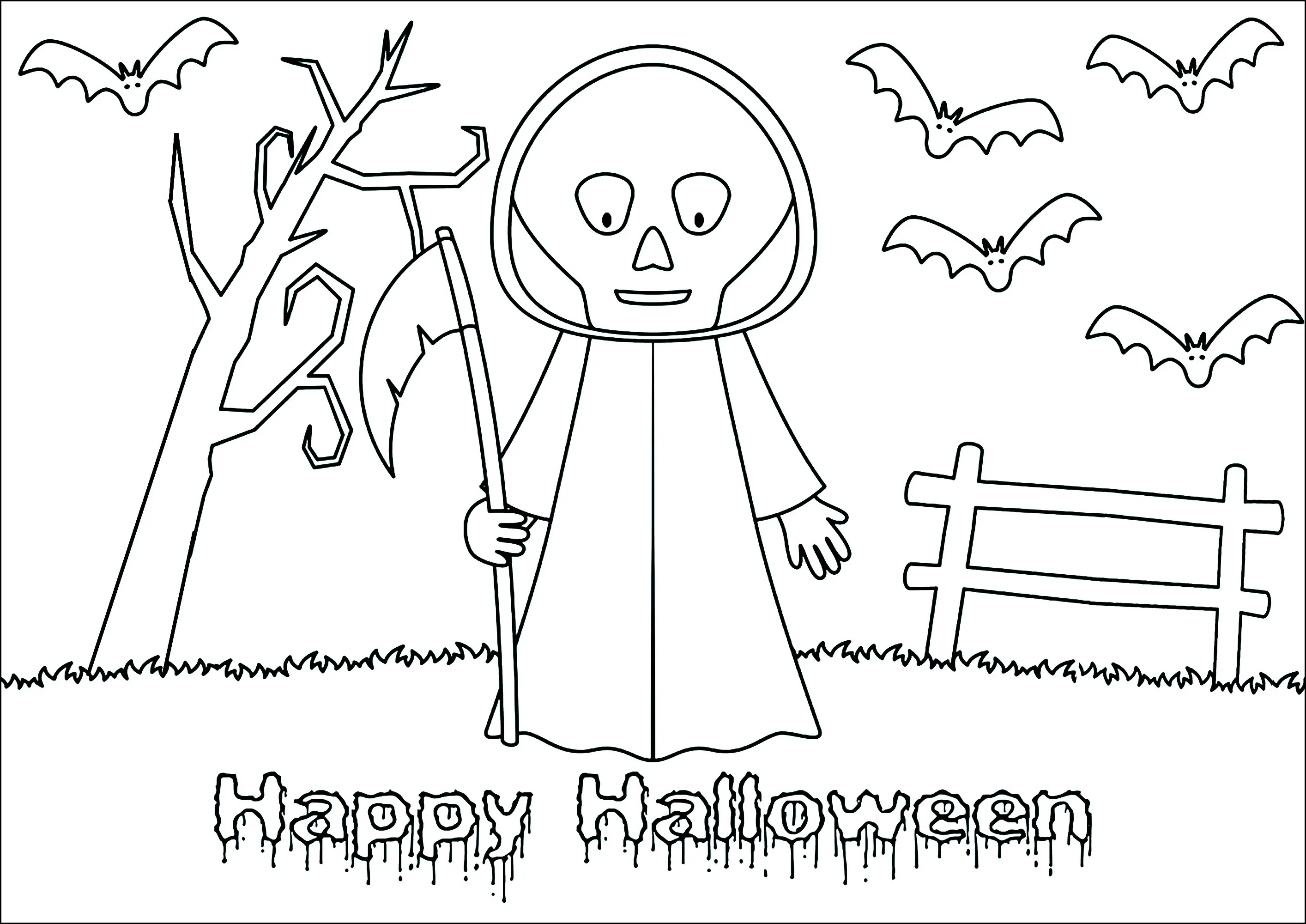 Faucheuse - 00011 (Coloriage de La Faucheuse à imprimer pour enfants)