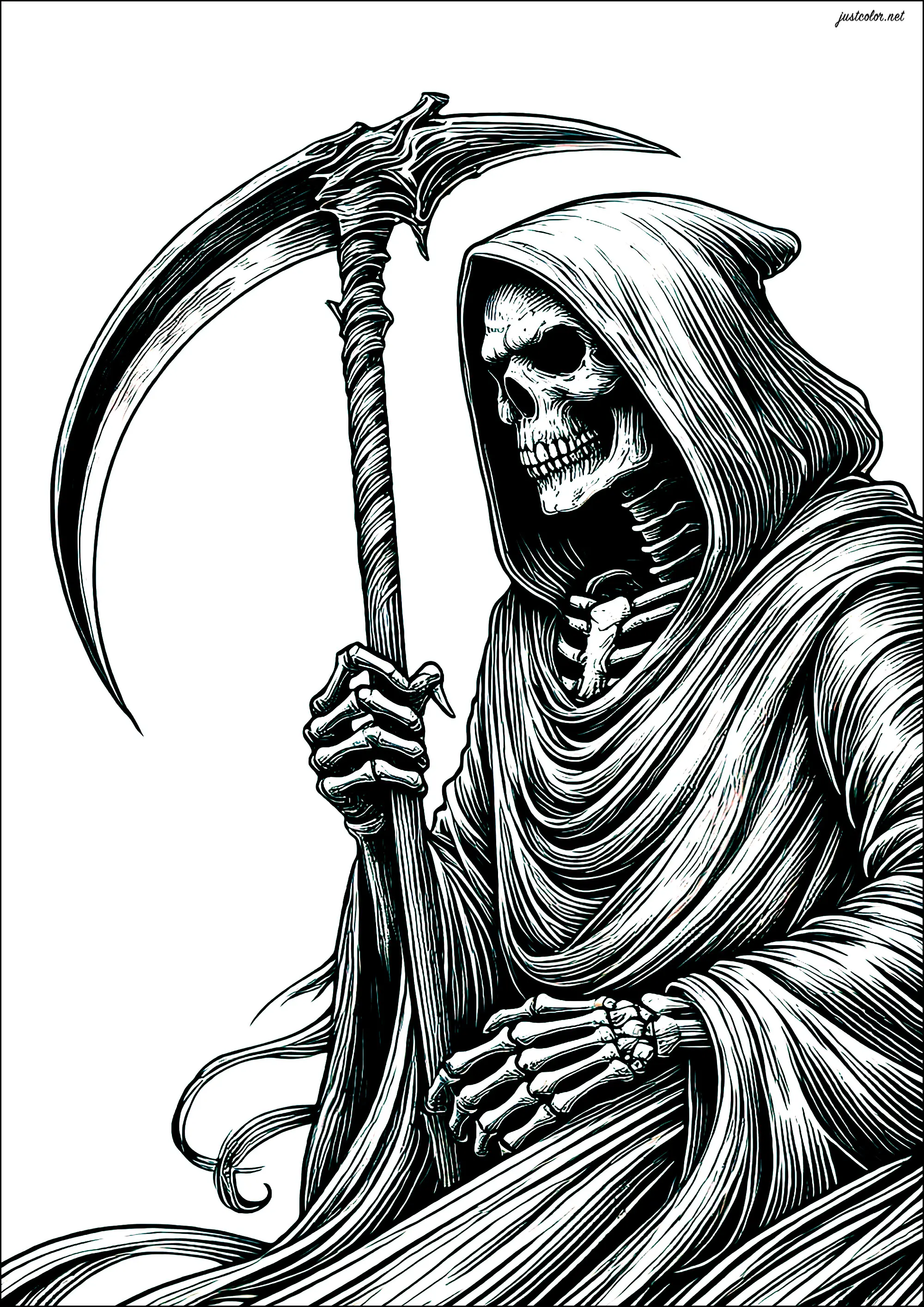 Faucheuse - 00015 (Coloriage de La Faucheuse à imprimer pour enfants)