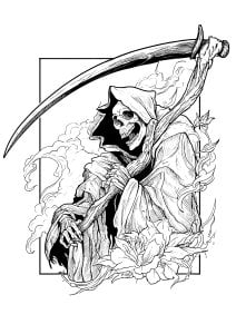 La Faucheuse des Ombres (Coloriage)