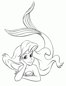 Coloriage facile : La petite sirène (Disney)