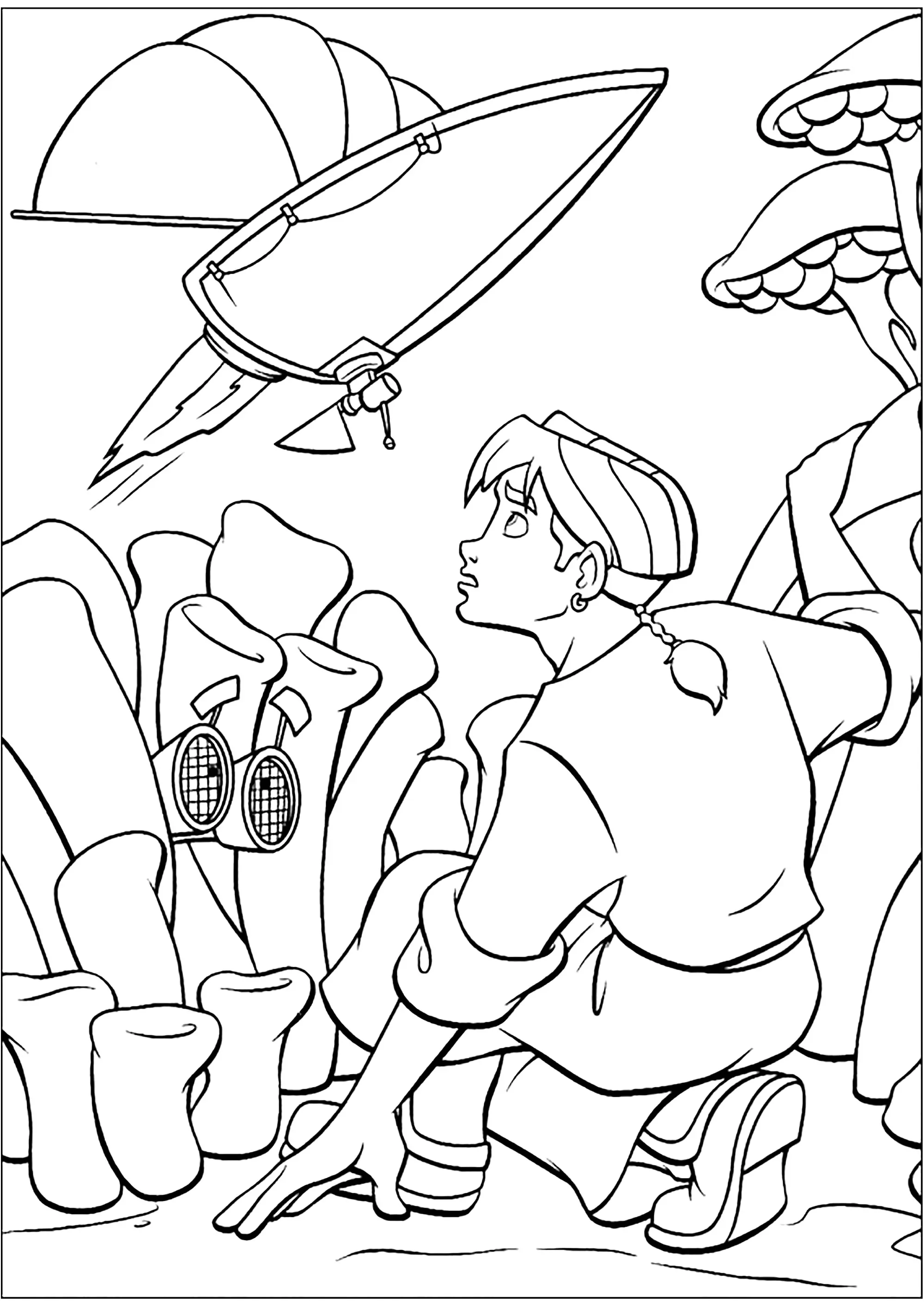 La Planète au trésor : Jim Hawkins (Coloriage à imprimer pour enfants)