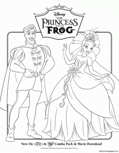 Coloriage de La princesse et la grenouille à imprimer