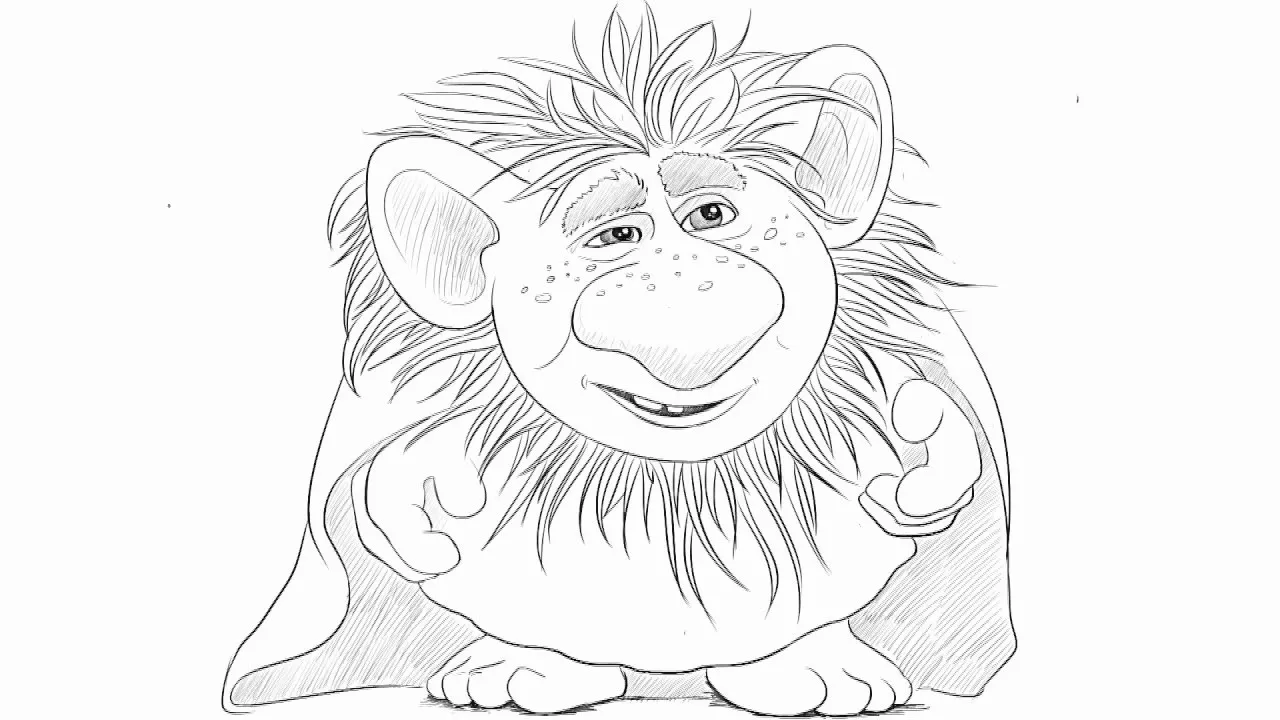 Troll de la reine des neiges (Coloriage à imprimer pour enfants)