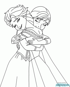 Coloriage reine des neiges elsa et anna