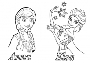 Coloriage reine neige disney soeurs2