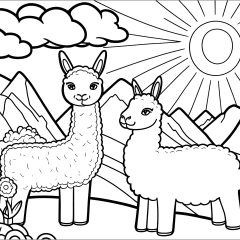 Coloriages de Lamas à imprimer pour enfants