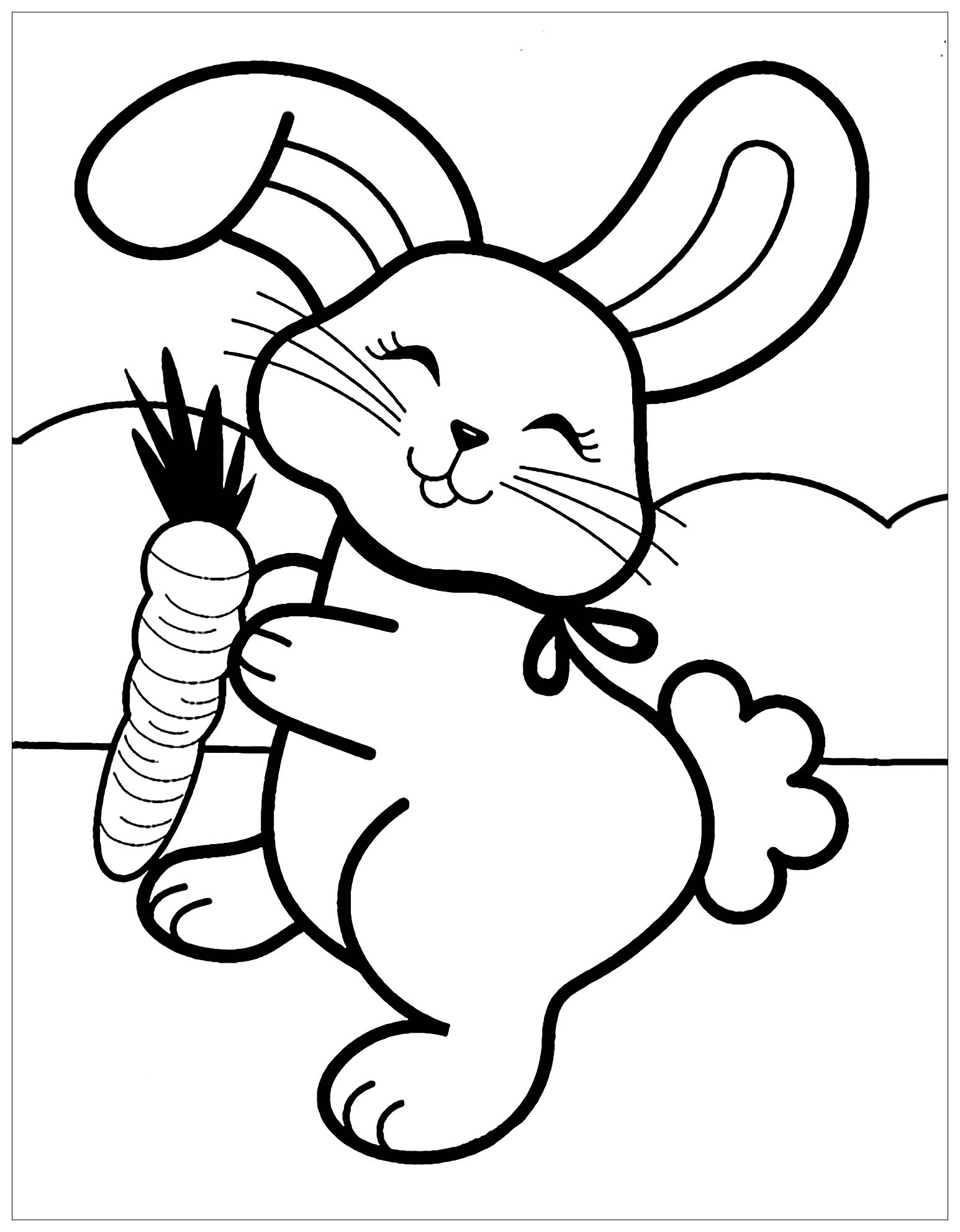 Simple coloriage de lapin pour enfants