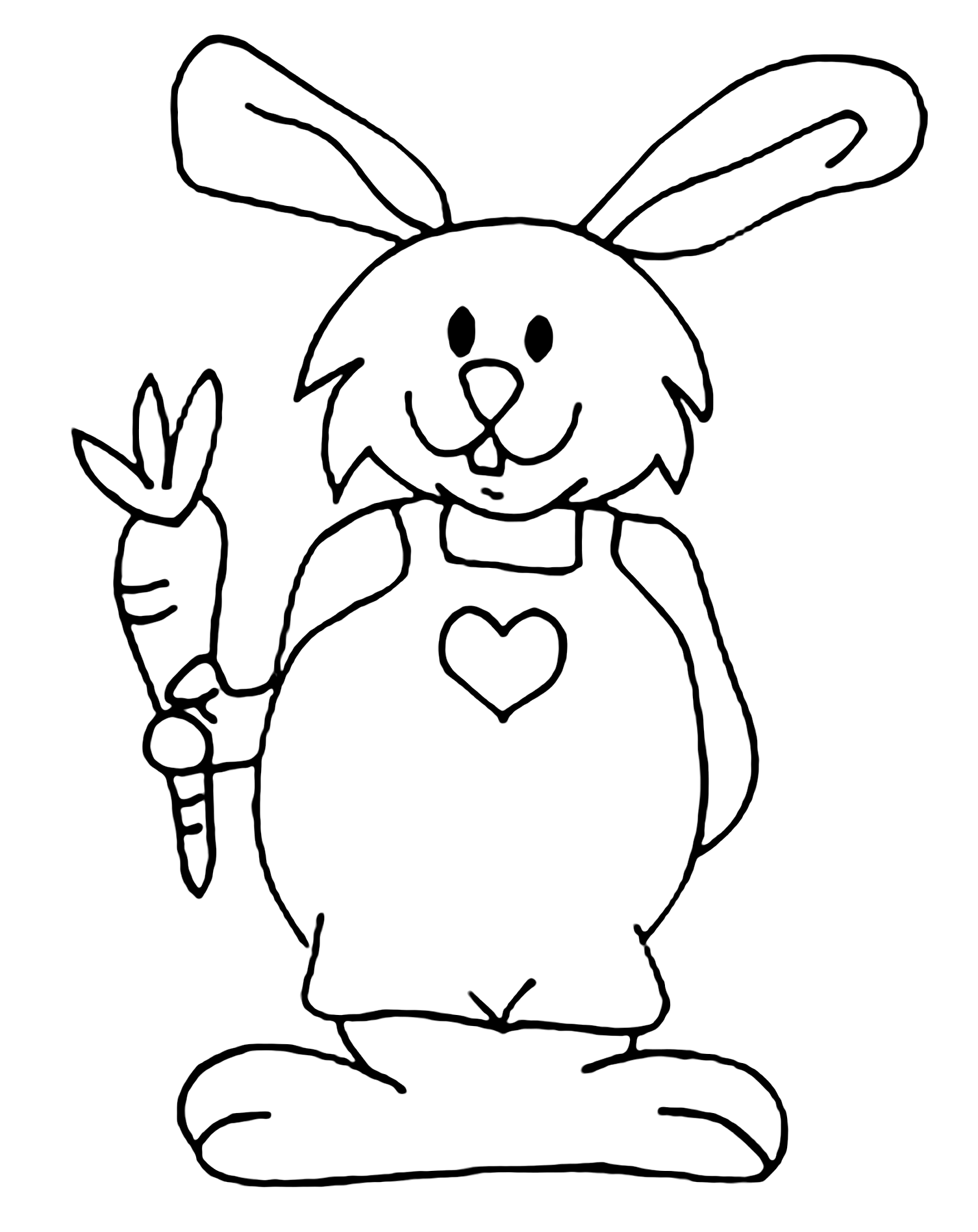 Coloriez ce beau coloriage de lapin avec vos couleurs préférées