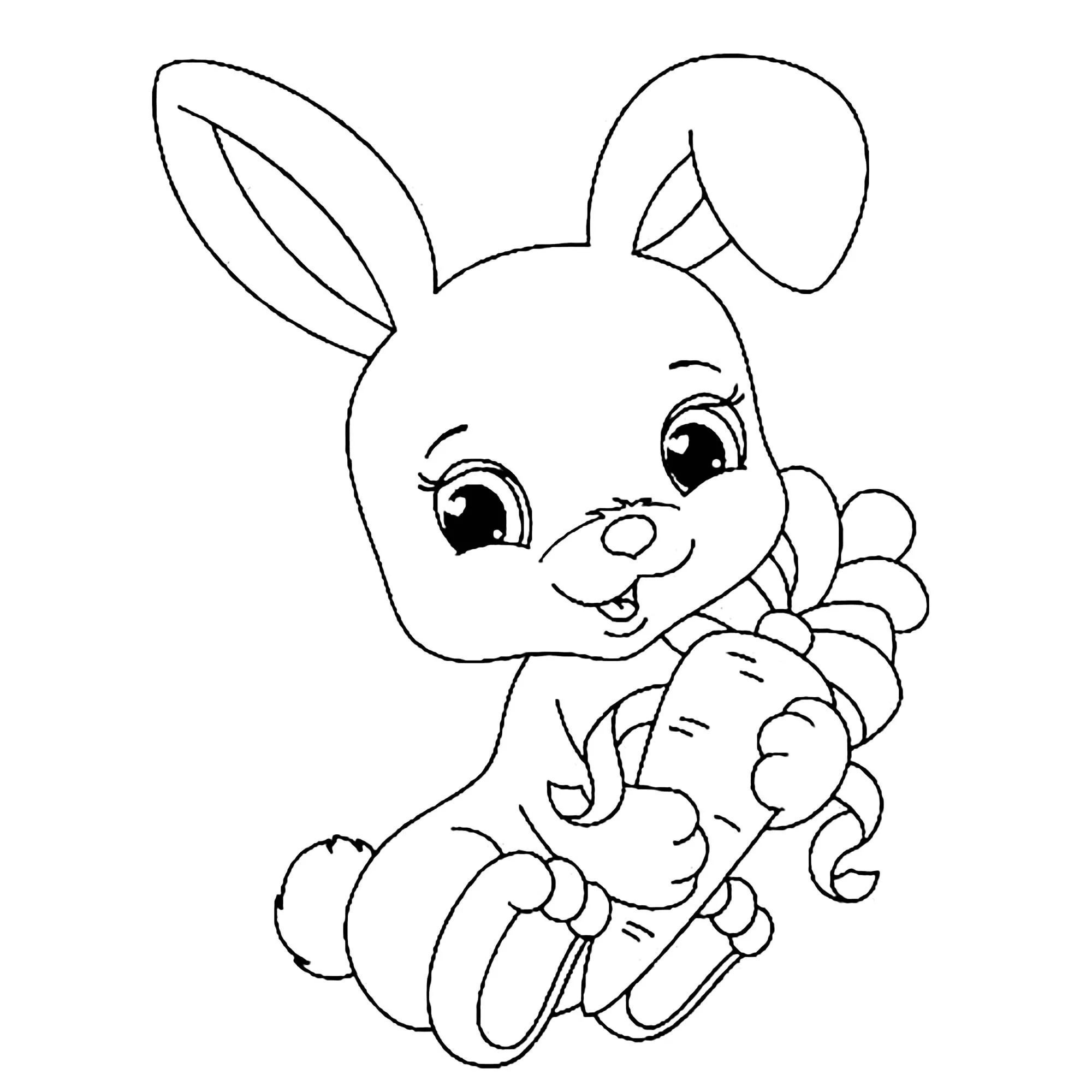 Lapereau (Coloriage de Lapins à imprimer pour enfants)