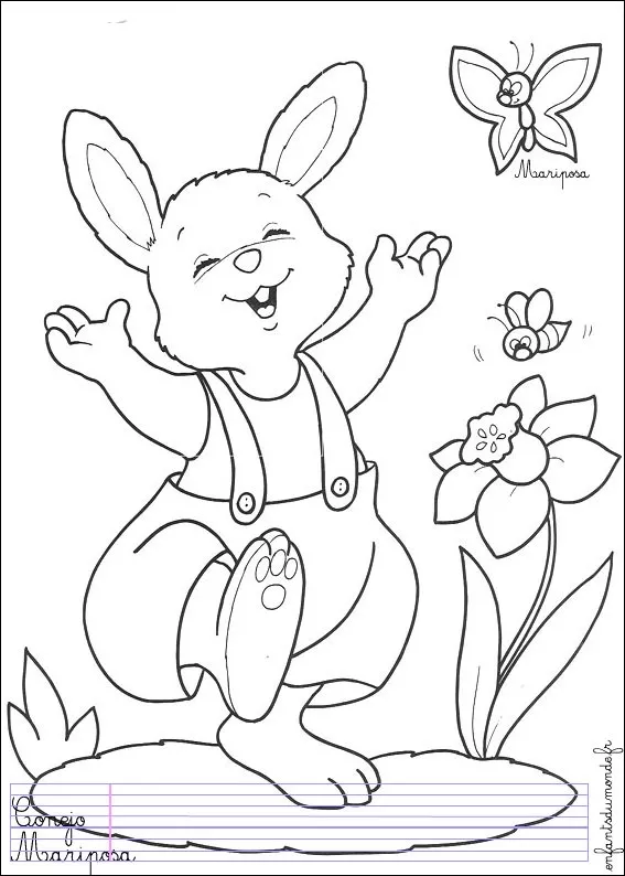 Dessin de lapin gratuit à imprimer et colorier