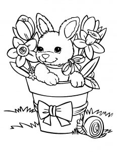 Coloriage de lapin à colorier pour enfants