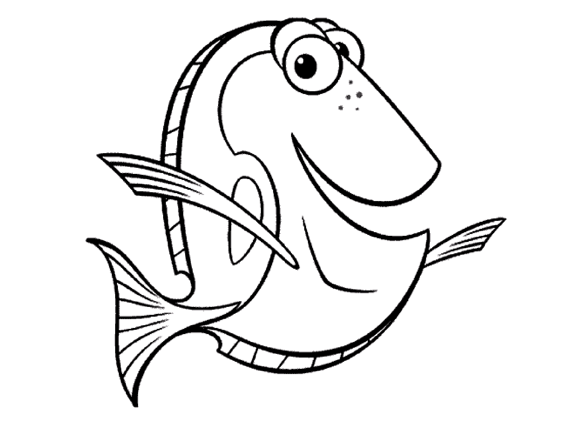 Coloriage très simple de Dory