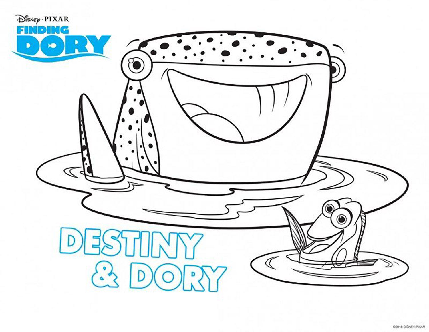 Coloriage Le Monde de Dory : Destiny & Dory