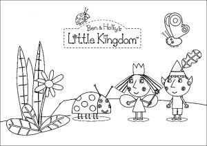 Personnages et insectes (Coloriage de Le Petit Royaume de Ben et Holly)