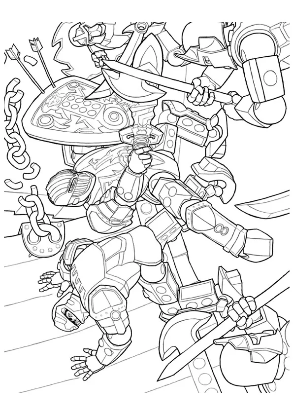 Chevaliers Lego (Coloriage à imprimer pour enfants)