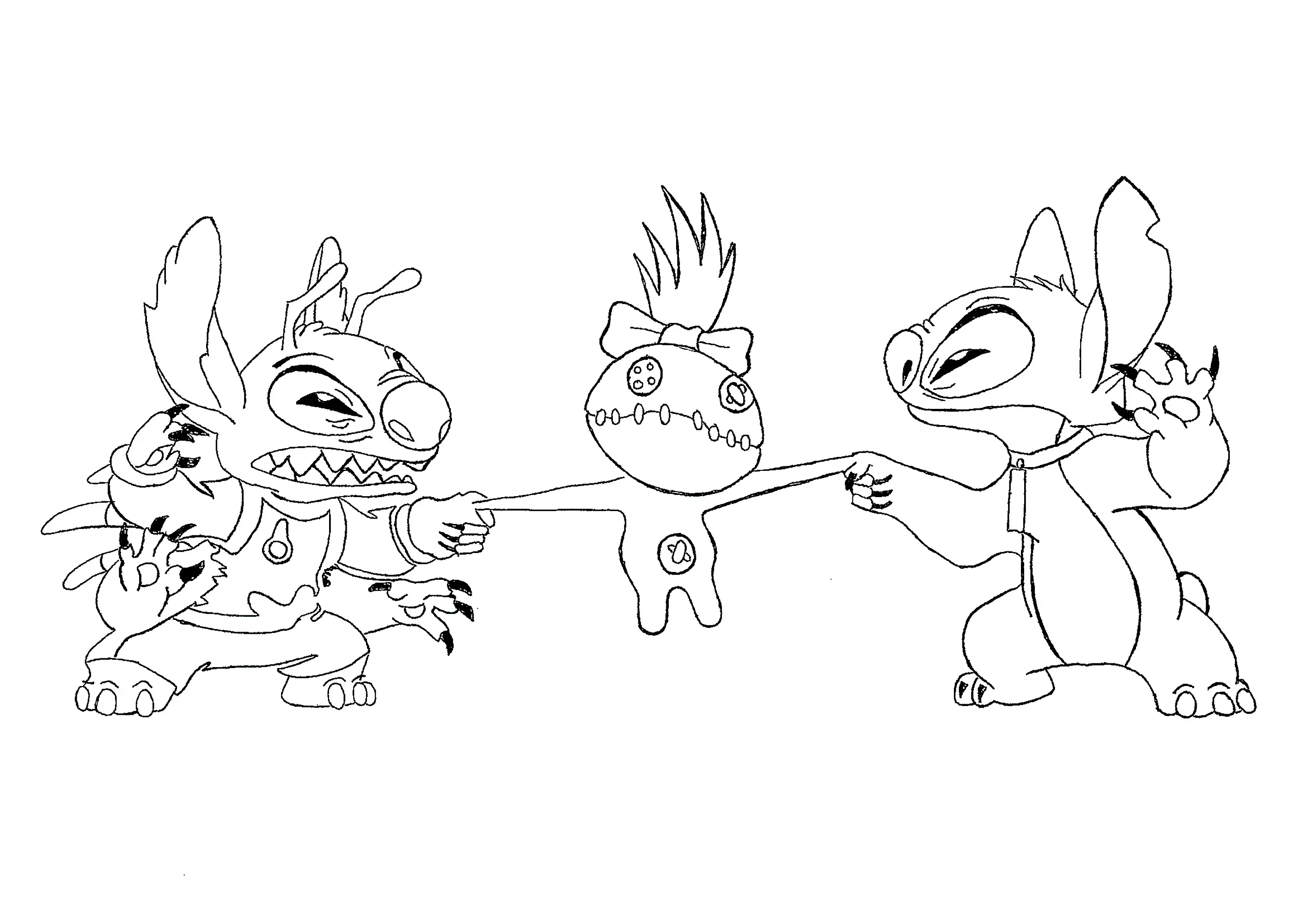 Leroy vs Stitch (Coloriage de Leroy et Stitch à imprimer pour enfants)