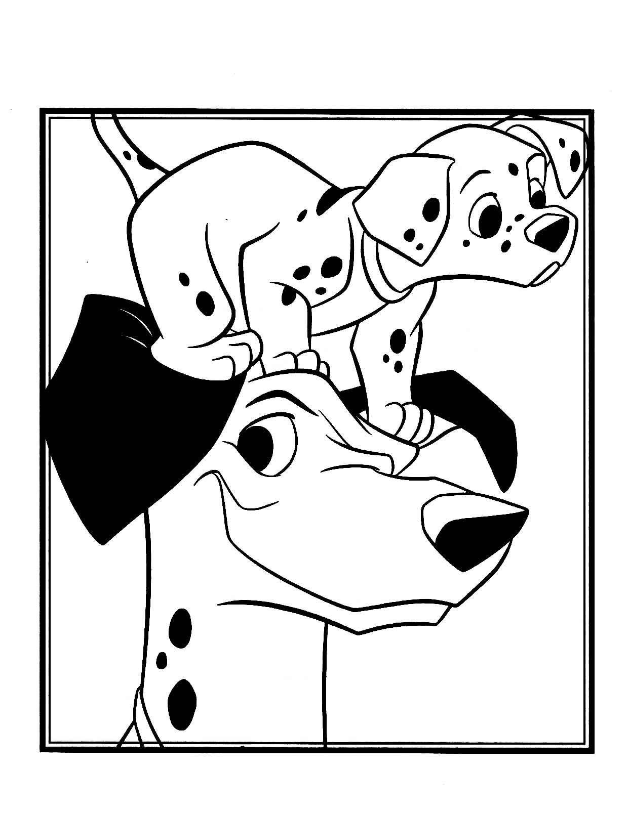 Image à colorier des 101 Dalmatiens