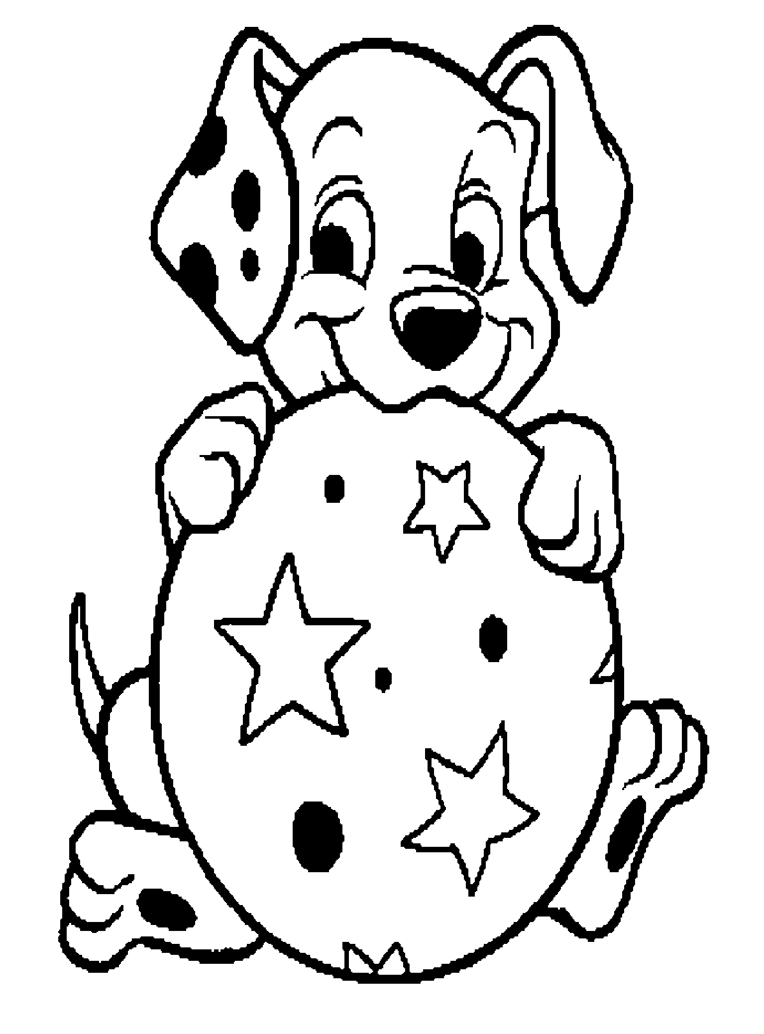 Un Dalmatien avec une balle