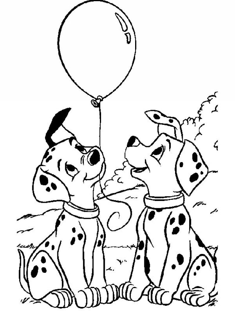 Image de 2 chiens des 101 dalmatiens à imprimer et colorier