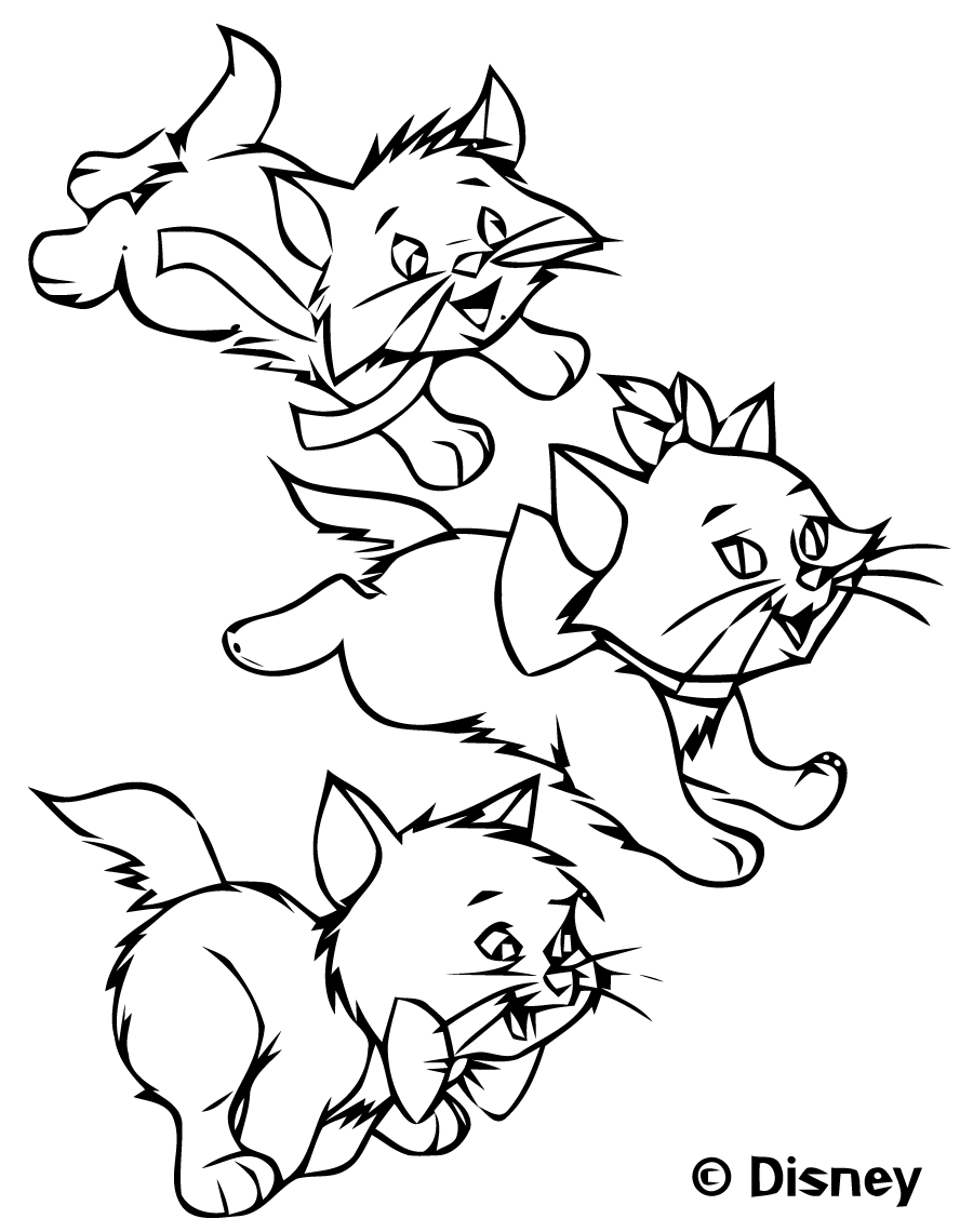 Coloriage de Marie et de ses frères (Aristochats)