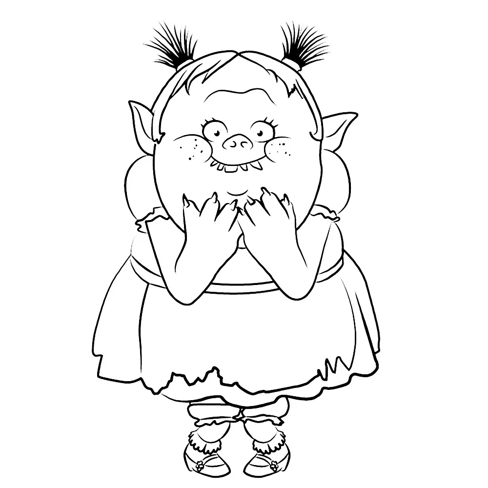 La jolie Brigitte (Coloriage de Les Trolls à imprimer pour enfants)