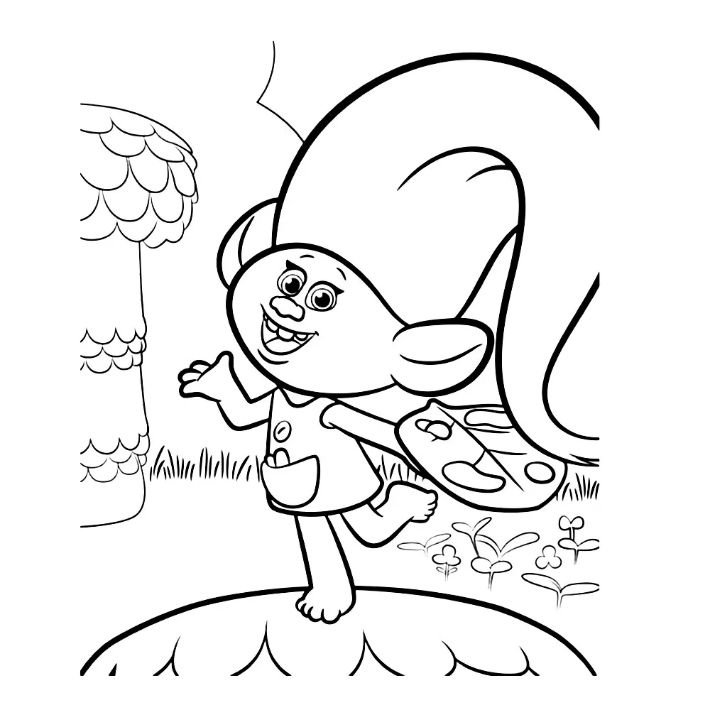 Mandy (Coloriage de Les Trolls à imprimer pour enfants)