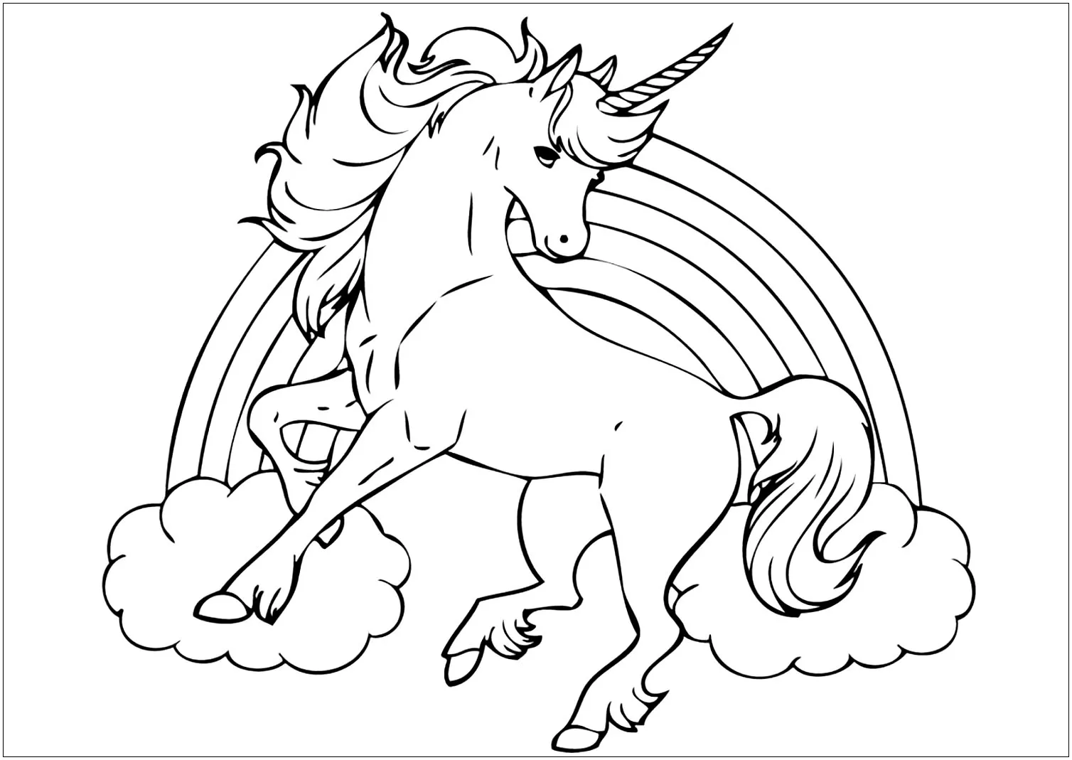 Coloriage de licorne à imprimer